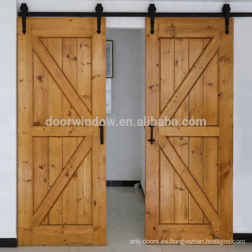 La mejor oferta del precio puerta de madera doble tipo K puerta interior de la puerta deslizante de granero para la casa